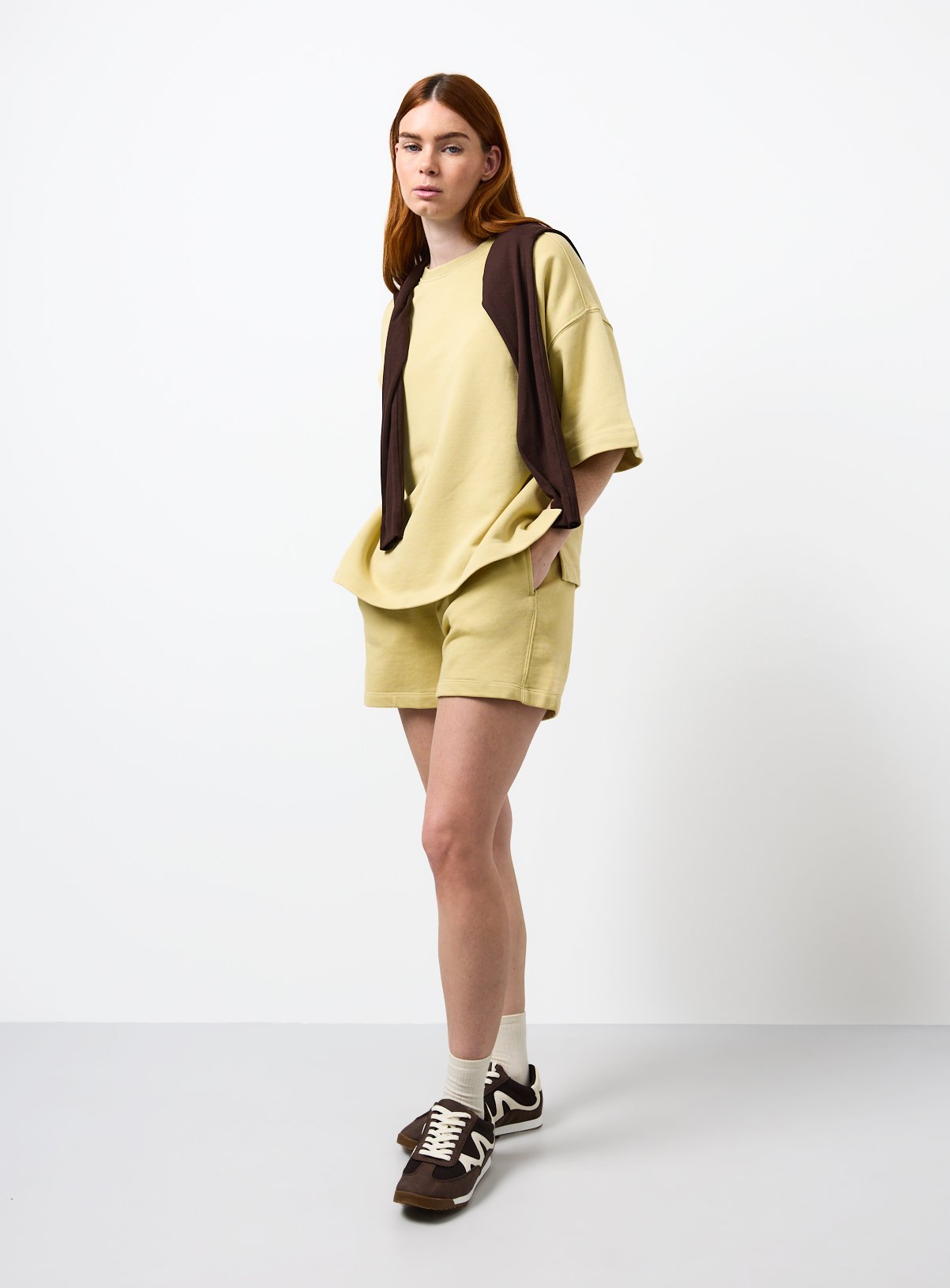 Pale Green Washed Co-ord Jersey Shorts M - Image 2 thumbnail
